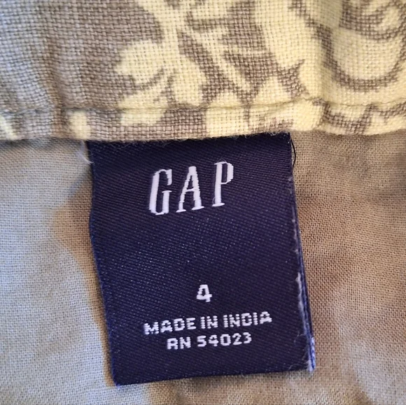 GAP Vintage Linen Floral Ruffle Skirt Sz 4 *D7 - Picture 3 of 5